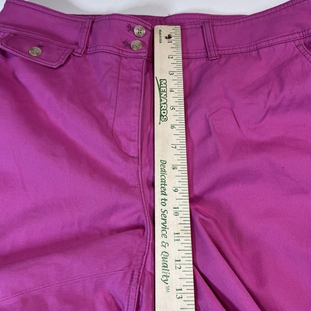 NWT Talbots Wide Leg Pants 14P Pink Twill High Rise Comfort Stretch Trouser - Picture 6 of 11